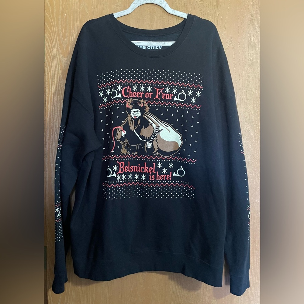 The Office ugly sweatshirt! Dwight as Belsnickel. 3x